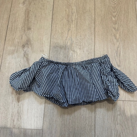 Misa Los Angeles Lunna Gingham Crop Top Black - Picture 4 of 4